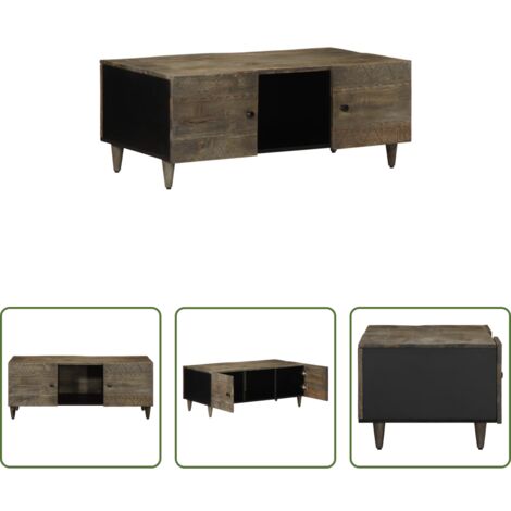 vidaXL Tavolino da camera da letto -  Tavolino Grigio Chiaro 100x54x40cm in Legno Massello di Mango
