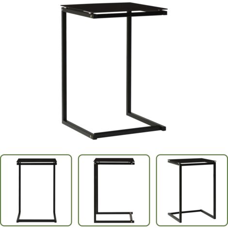 vidaXL Tavolino da divano -  Tavolino Nero 40x40x60 cm in Vetro Temperato