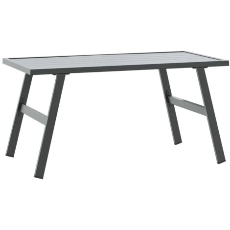 vidaXL Tavolino da Giardino Nero 90x45x35cm Acciaio Verniciato Polvere