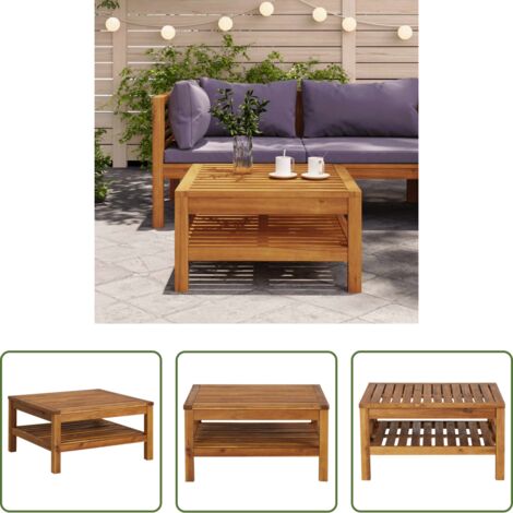 vidaXL Tavolino da giardino -  Tavolino da Caffè 65x65x35 cm in Legno Massello di Acacia