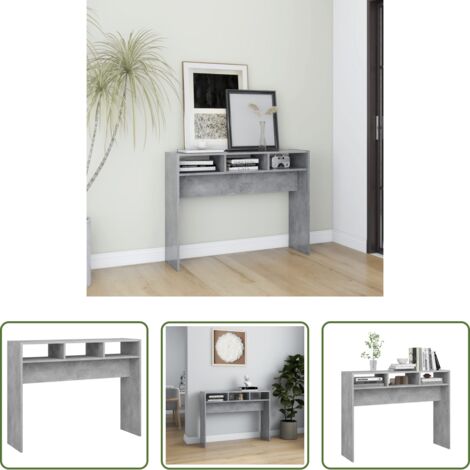 vidaXL Tavolino da ingresso -  Tavolino Consolle Grigio Cemento 105x30x80cm Legno Multistrato