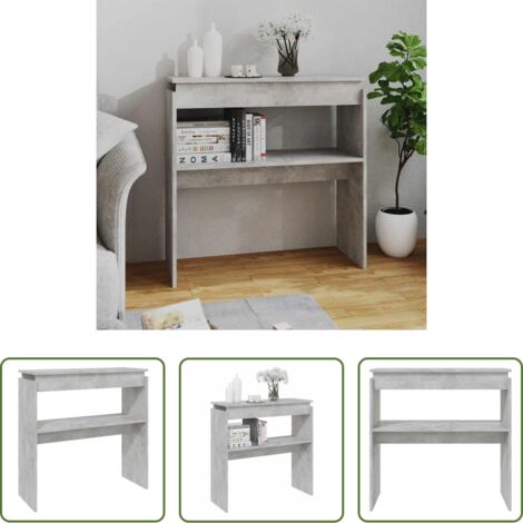 vidaXL Tavolino da ingresso -  Tavolino Consolle Grigio Cemento 80x30x80cm Legno Multistrato
