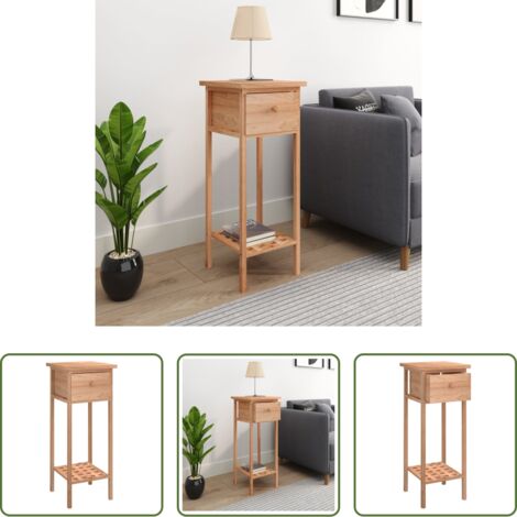 vidaXL Tavolino da lampada -  Tavolino con Cassetto 25x25x60 cm Legno Massello di Noce