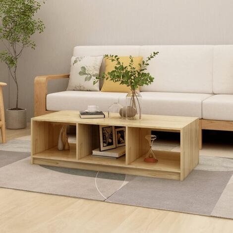 vidaXL Tavolino da Salotto 110x50x34 cm Legno Massello di Pino