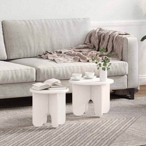 vidaXL Tavolino da salotto 2 pcs Bianco 39.5 x 39.5 x 30 cm