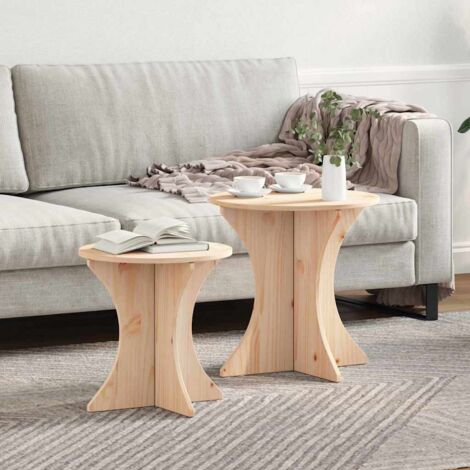 vidaXL Tavolino da salotto 2 pcs Naturale 46 x 46 x 47 cm