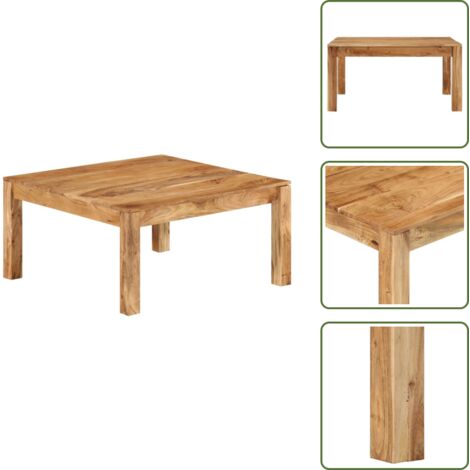 vidaXL Tavolino da Salotto 80x80x40 cm in Legno Massello di Acacia