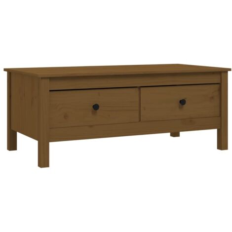 vidaXL Tavolino da Salotto ambra 100x50x40 cm Legno Massello di Pino
