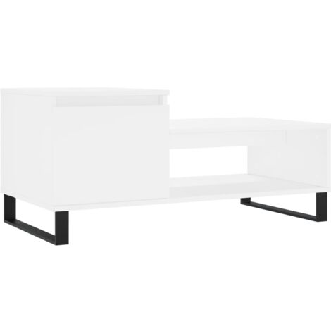 vidaXL Tavolino da Salotto Bianco 100x50x45 cm in Legno Multistrato