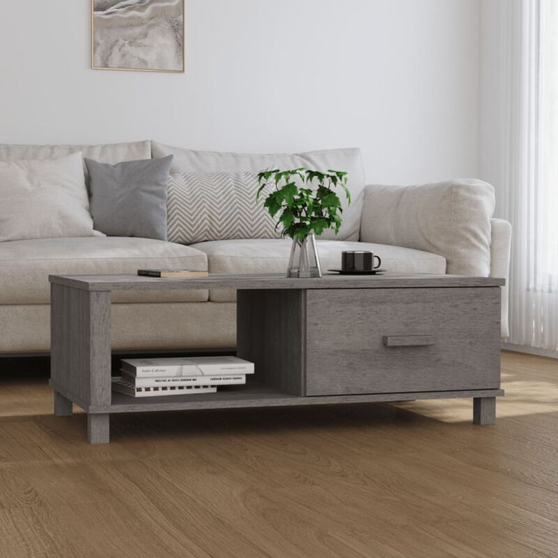 Tavolino hamar Grigio Chiaro 100x55x35cm Legno Massello di Pino - Vidaxl