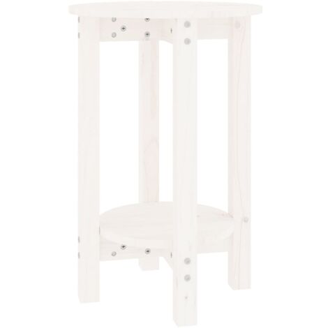 vidaXL Tavolino da Salotto Bianco Ø 40x60 cm in Legno Massello di Pino