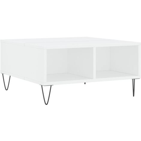 vidaXL Tavolino da Salotto Bianco 60x60x30 cm in Legno Multistrato