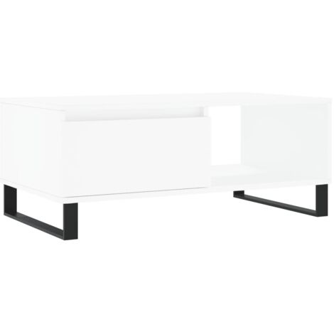 vidaXL Tavolino da Salotto Bianco 90x50x36,5 cm in Legno Multistrato