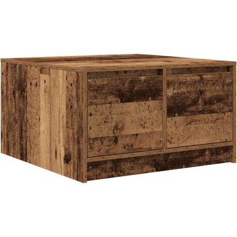 vidaXL Tavolino da Salotto con Cassetti Legno Antico 70,5x70x40 cm