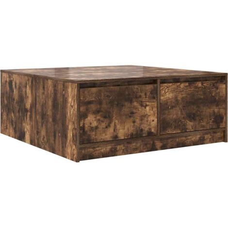 vidaXL Tavolino da Salotto con Cassetti Rovere Fumo 100x100x40 cm