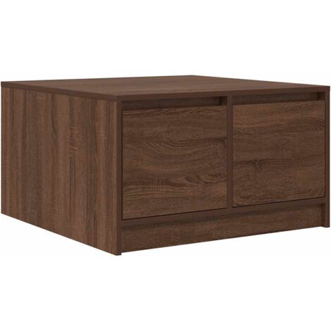vidaXL Tavolino da Salotto con Cassetti Rovere Marrone 70,5x70x40 cm