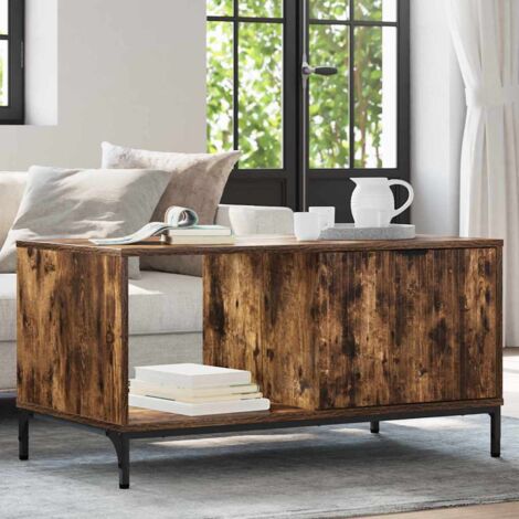 vidaXL Tavolino da salotto con cassetto Rovere fumé 90 x 49 x 46