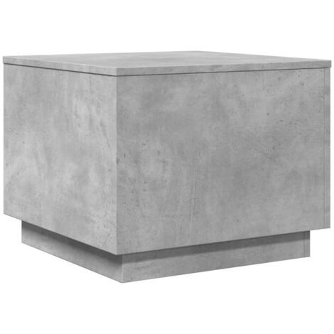 vidaXL Tavolino da Salotto con Luci LED Grigio Cemento 50x50x40 cm