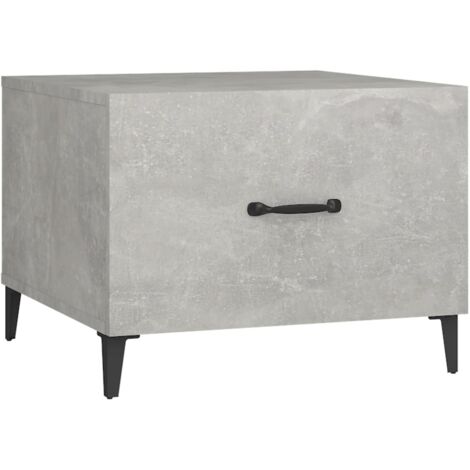 vidaXL Tavolino da Salotto Gambe in Metallo Grigio Cemento 50x50x40 cm