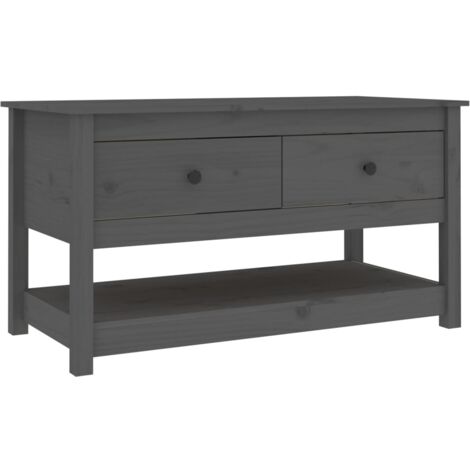 vidaXL Tavolino da Salotto Grigio 102x49x55 cm Legno Massello di Pino