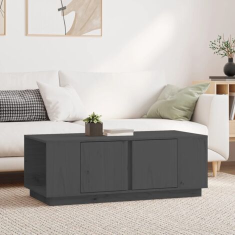 vidaXL Tavolino da Salotto Grigio 110x50x40 cm Legno Massello di