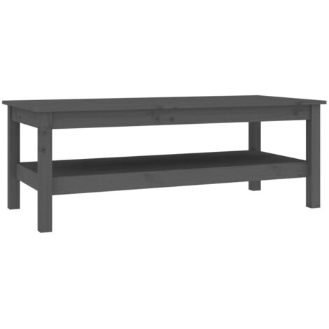 vidaXL Tavolino da Salotto Grigio 110x50x40 cm Legno Massello di Pino