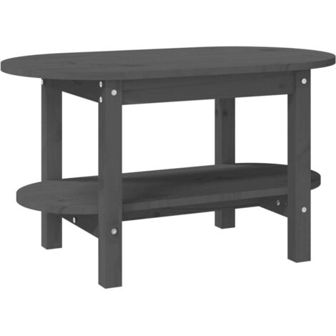 vidaXL Tavolino da Salotto Grigio 80x45x45cm in Legno Massello di Pino