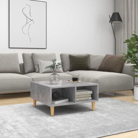 vidaXL Tavolino da Salotto Grigio Cemento 60x60x30cm Legno Multistrato