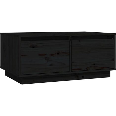 vidaXL Tavolino da Salotto Nero 80x50x35 cm Legno Massello di Pino