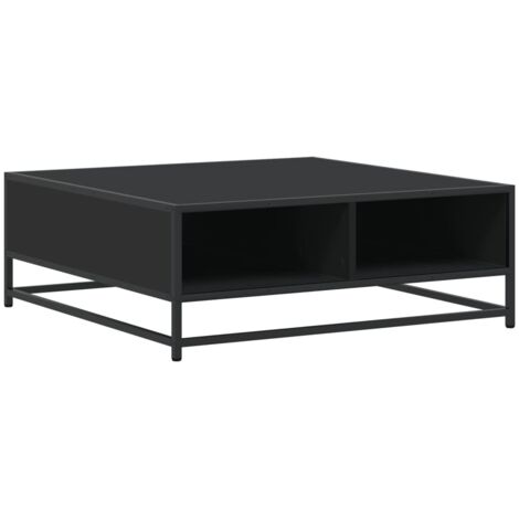 vidaXL Tavolino da Salotto Nero 80x80x30 cm in Truciolato e Metallo
