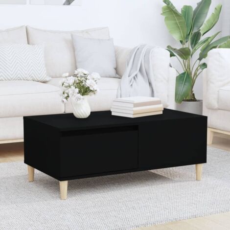 Tavolino Da Salotto VidaXL Nero 70x50x40 Cm - Piano Sollevabile, Ripiano Nascosto, Piedini Regolabili