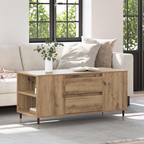 vidaXL Tavolino da salotto rovere artigianale 102 x 44.5 x 50 cm
