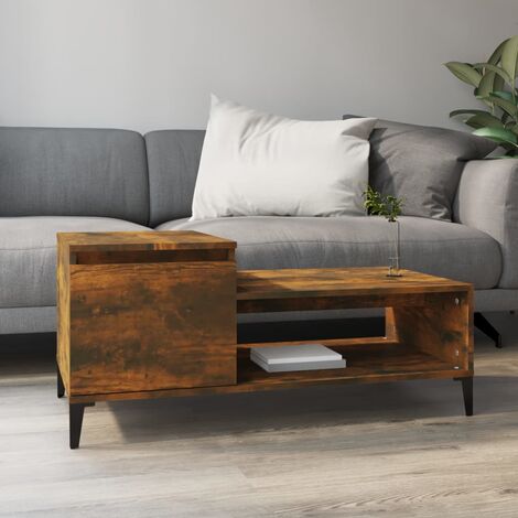 vidaXL Tavolino da Salotto Rovere Fumo 100x50x45 cm Legno Multistrato
