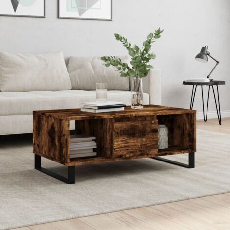 vidaXL Tavolino da Salotto Rovere Fumo 90x50x36,5 cm Legno Multistrato