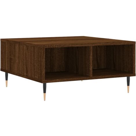 vidaXL Tavolino da Salotto Rovere Marrone 60x60x30cm Legno Multistrato