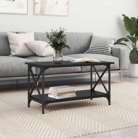 vidaXL Tavolino da salotto Rovere nero 80 x 45 x 45.5 cm