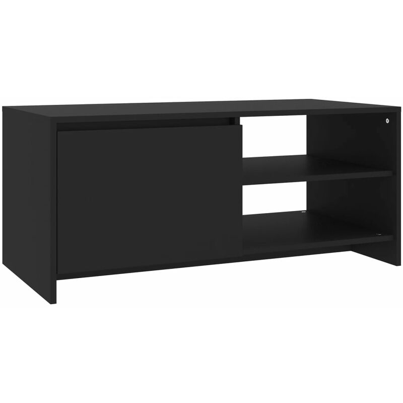 Tavolino da Salotto Nero 102x50x45 cm in Legno Multistrato Vidaxl