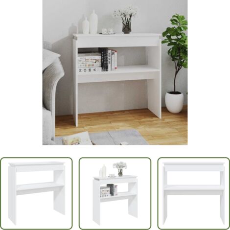 vidaXL Tavolino da salotto -  Tavolino Consolle Bianco 80x30x80 cm in Legno Multistrato