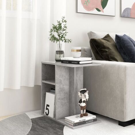 vidaXL Tavolino Grigio Cemento 50x30x50 cm in Legno Multistrato