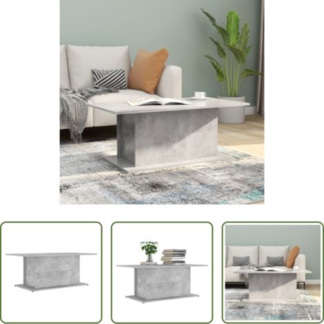 vidaXL Tavolino grigio cemento -  Tavolino da Salotto Grigio Cemento 102x55,5x40 cm in Truciolato
