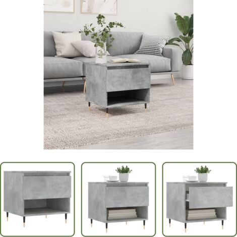 vidaXL Tavolino grigio cemento -  Tavolino da Salotto Grigio Cemento 50x46x50cm Legno Multistrato