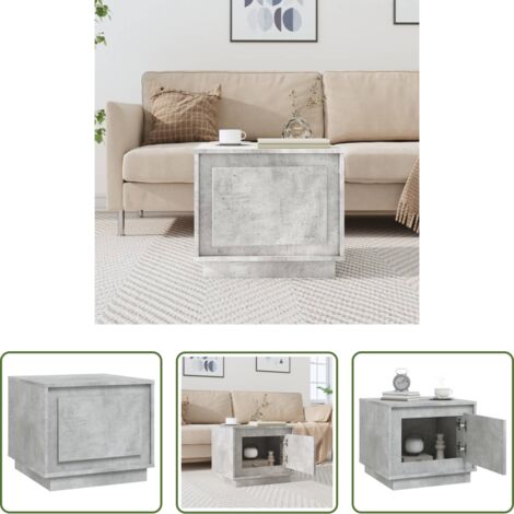 vidaXL Tavolino grigio cemento -  Tavolino da Salotto Grigio Cemento 51x50x44cm Legno Multistrato