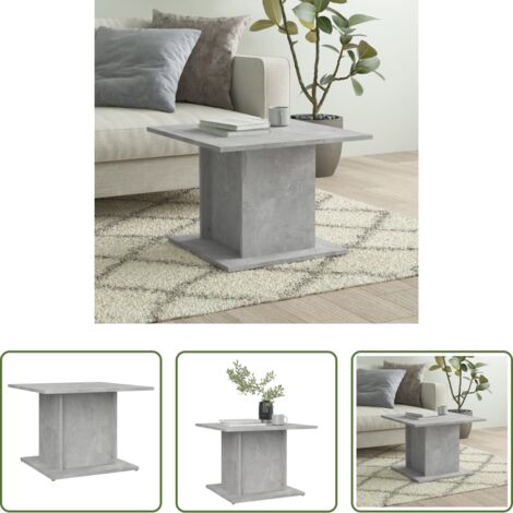 vidaXL Tavolino grigio cemento -  Tavolino da Salotto Grigio Cemento 55,5x55,5x40cm in Truciolato