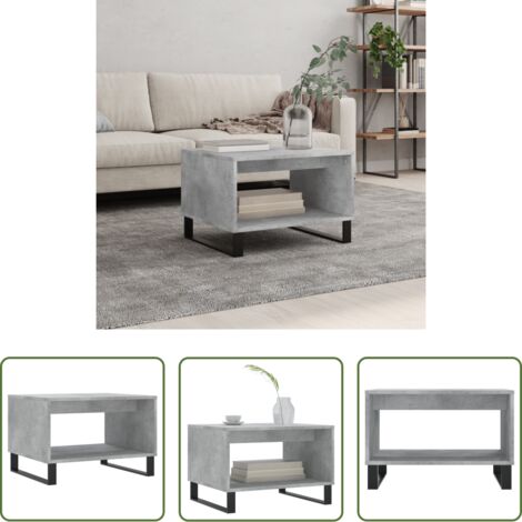 vidaXL Tavolino grigio cemento -  Tavolino da Salotto Grigio Cemento 60x50x40cm Legno Multistrato