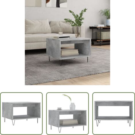 vidaXL Tavolino grigio cemento -  Tavolino da Salotto Grigio Cemento 60x50x40cm Legno Multistrato