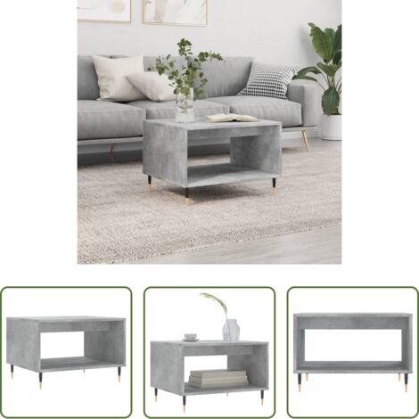 vidaXL Tavolino grigio cemento -  Tavolino da Salotto Grigio Cemento 60x50x40cm Legno Multistrato