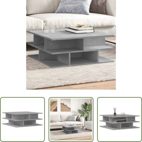 vidaXL Tavolino grigio cemento -  Tavolino da Salotto Grigio Cemento 70x70x29cm Legno Multistrato