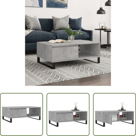 vidaXL Tavolino grigio cemento -  Tavolino da Salotto Grigio Cemento 90x60x35cm Legno Multistrato