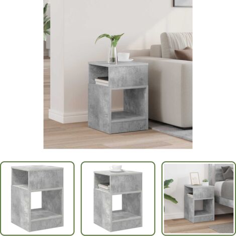 vidaXL Tavolino grigio cemento -  Tavolino Grigio cemento 30,5 x 30 x 45 cm Legno multistrato