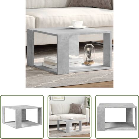 vidaXL Tavolino grigio cemento -  Tavolino Salotto Grigio Cemento 51,5x51,5x30 Legno Multistrato